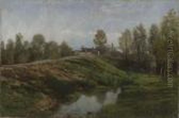 High Road Along A Stream Oil Painting by Childe Hassam