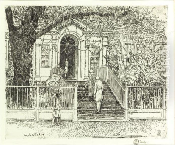 The Chase House (cortissoz / Clayton 309) Oil Painting by Childe Hassam