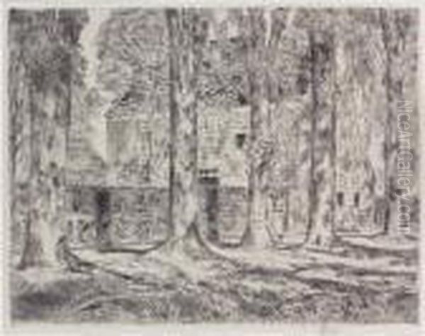 Village Elms, Easthampton (cortissoz/clayton 222) Oil Painting by Childe Hassam