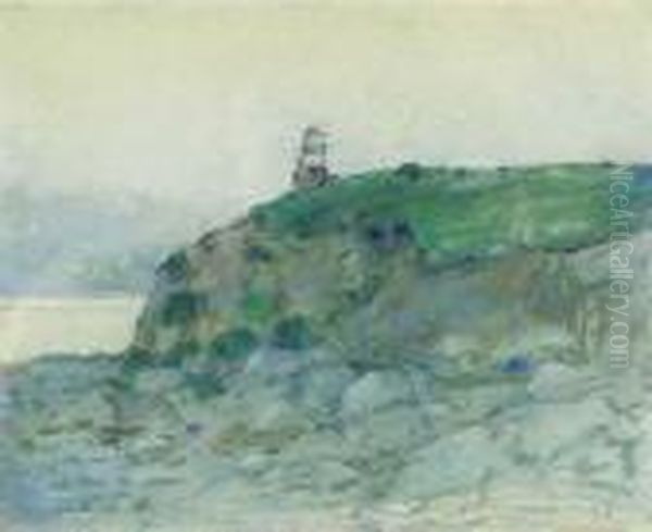 ''the Lighthouse, Brittany'' Oil Painting by Childe Hassam