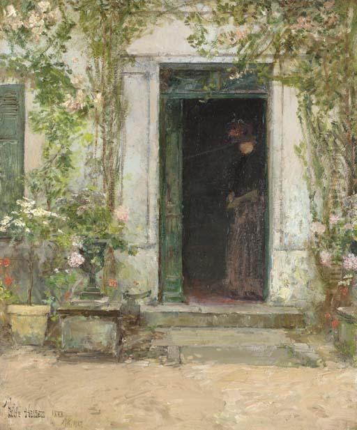 In The Doorway Oil Painting by Childe Hassam