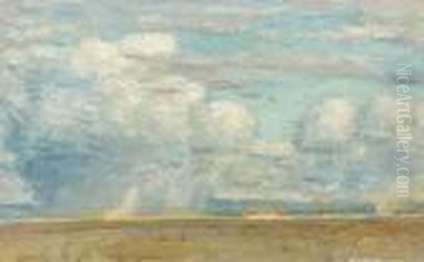 Clouds (rain Clouds Over Oregon Desert) Oil Painting by Childe Hassam
