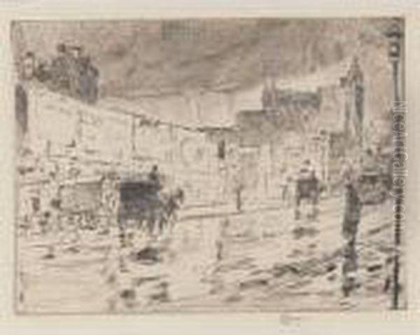 The Billboards, New York (cortissoz And Clayton 87) Oil Painting by Childe Hassam