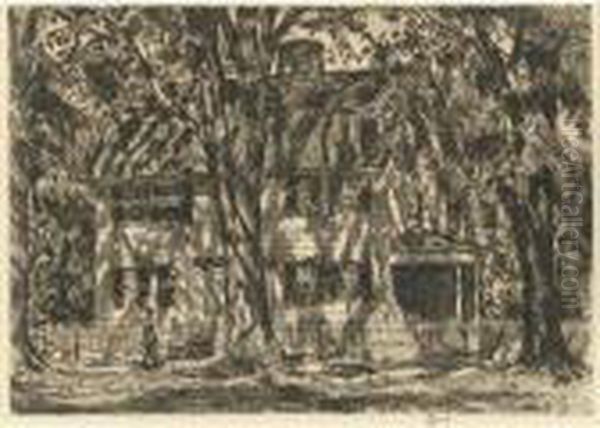 The Lion Gardiner House, Easthampton (c./cl. 159) Oil Painting by Childe Hassam