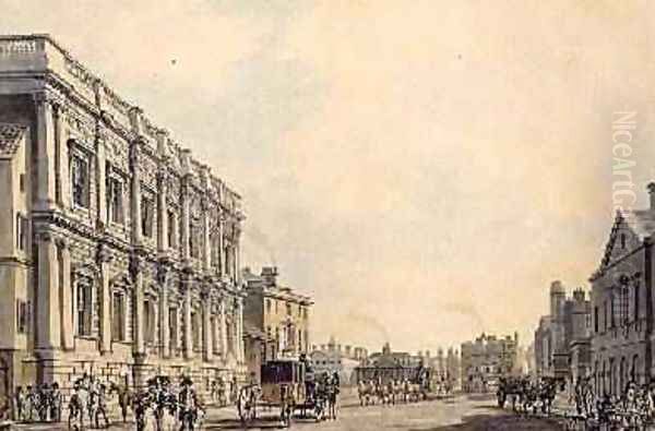 Whitehall with the Birmingham House Oil Painting by Thomas Malton, Jnr.
