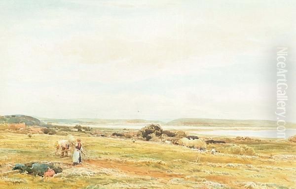 Haymaking Oil Painting by Claude Hayes