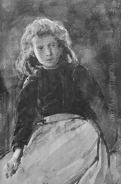 Portrait Of A Young Girl Oil Painting by Claude Hayes