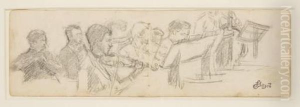 L'orchestre Oil Painting by Louis Hayet