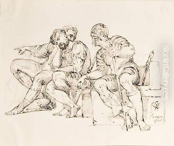 Halte De Soldats Oil Painting by Sir George Hayter