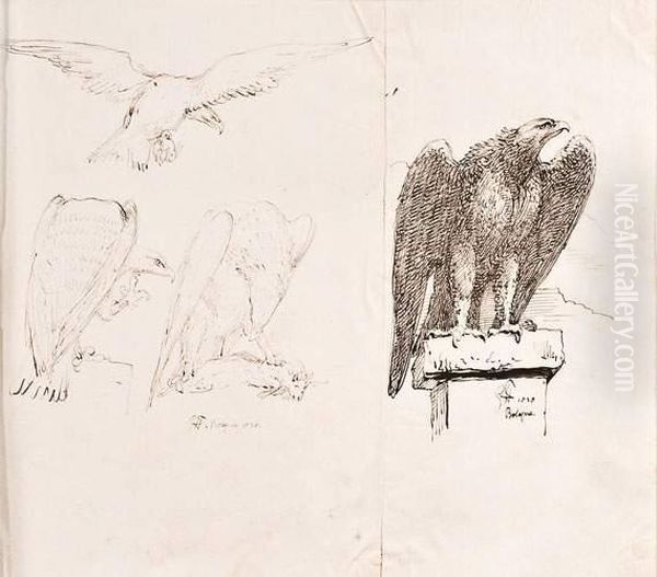 Aigle Sur Une Cheminee Oil Painting by Sir George Hayter