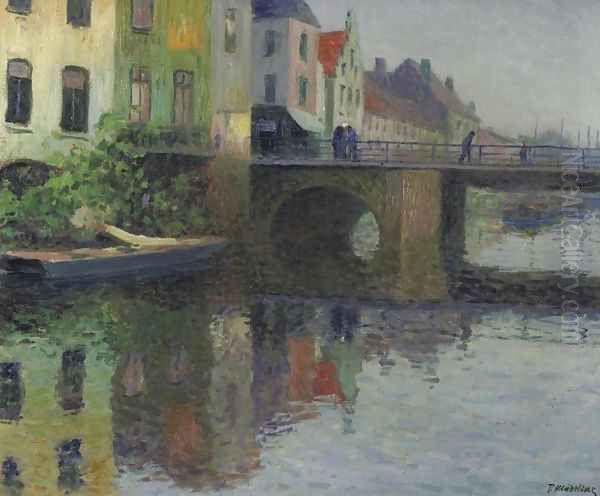 Canal &agrave; Bruges Oil Painting by Paul Madeline