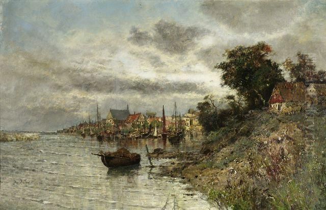 Hafen Von Stralsund Oil Painting by Karl Heffner
