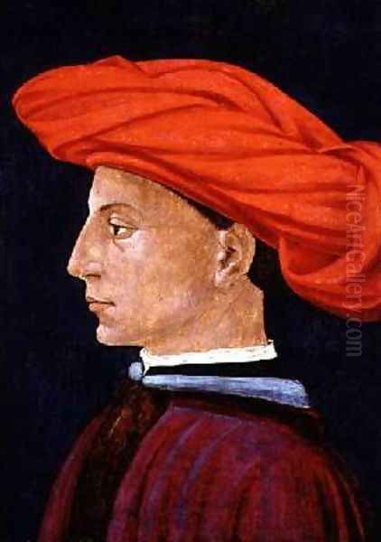 A Young Man in a Scarlet Turban 1425-27 Oil Painting by Masaccio (Tommaso di Giovanni)