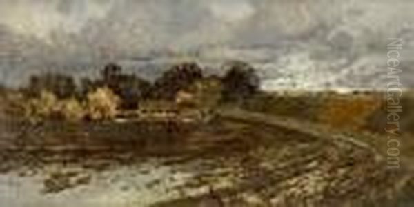 Deich-landschaft Im
 Herbst. Oil Painting by Karl Heffner