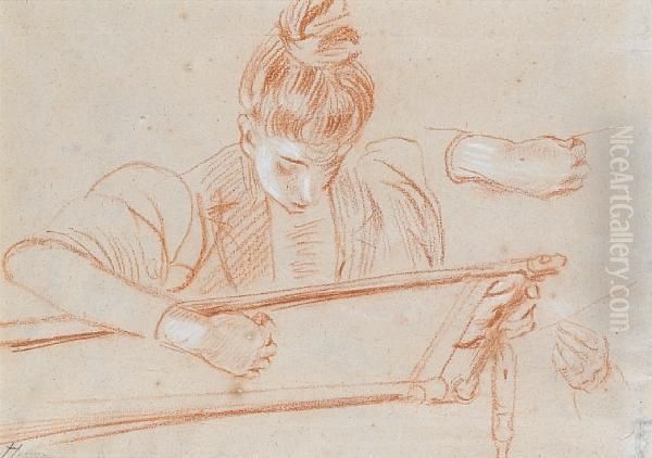 Drawing Of A Woman (double Sided) Oil Painting by Paul Cesar Helleu