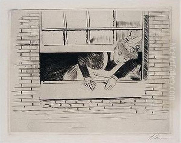 (la Bonne Anglaise) Oil Painting by Paul Cesar Helleu