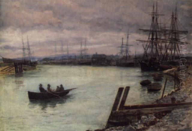 Gloaming Oil Painting by Charles Napier Hemy