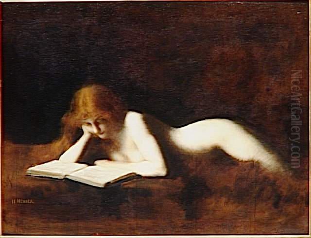 La Liseuse Oil Painting by Jean-Jacques Henner
