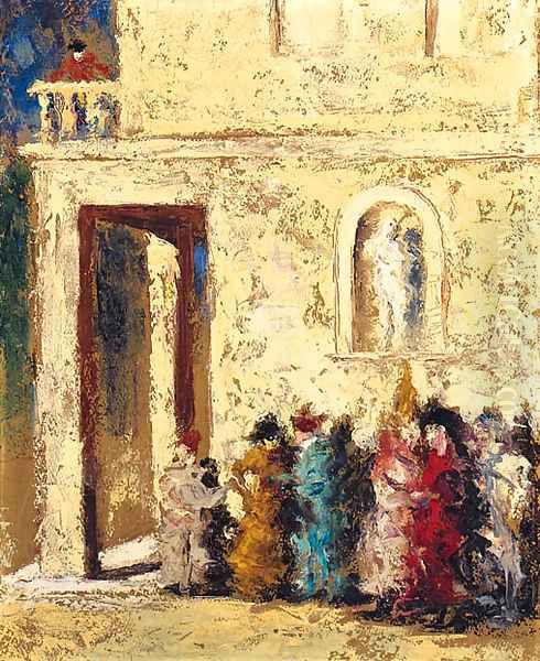 The Masked Party Oil Painting by Adolphe Joseph Thomas Monticelli