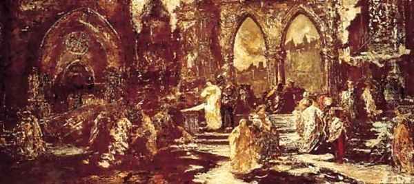 Pres de la Cathedrale Oil Painting by Adolphe Joseph Thomas Monticelli