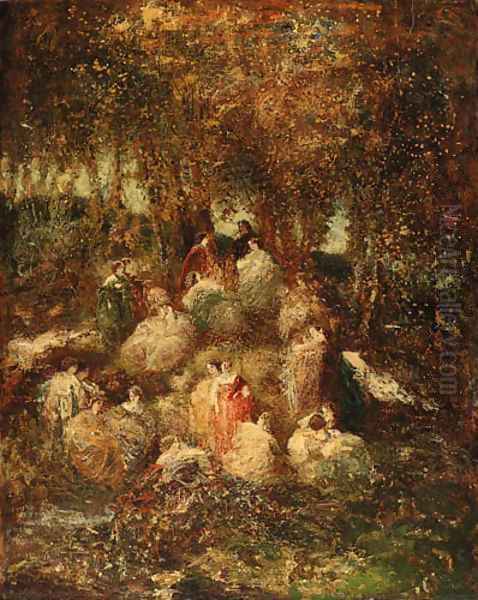 Scne champtre Oil Painting by Adolphe Joseph Thomas Monticelli