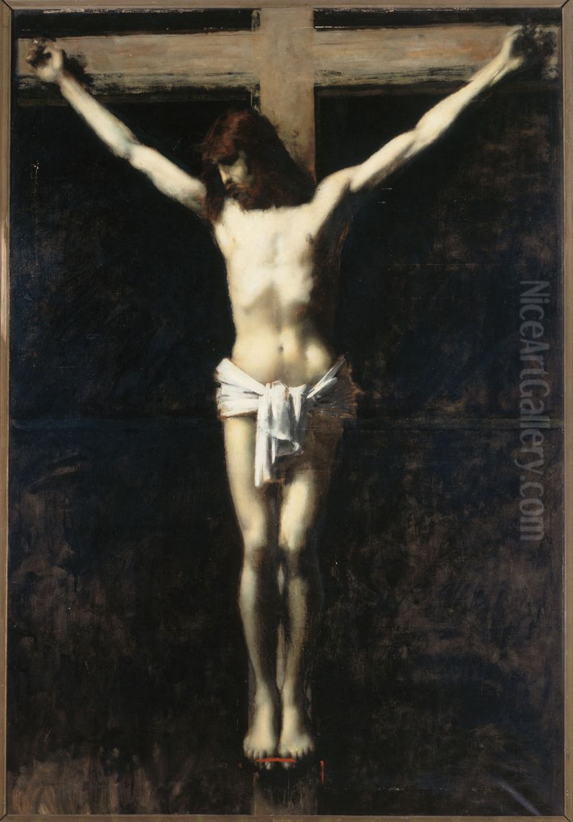 Christ En Croix Oil Painting by Jean-Jacques Henner