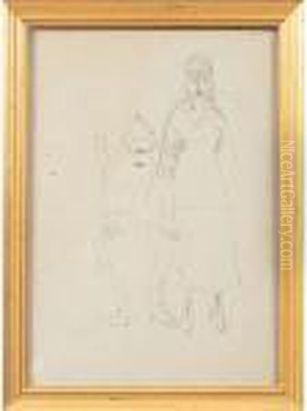 Pair Of Drawings Oil Painting by Robert Henri