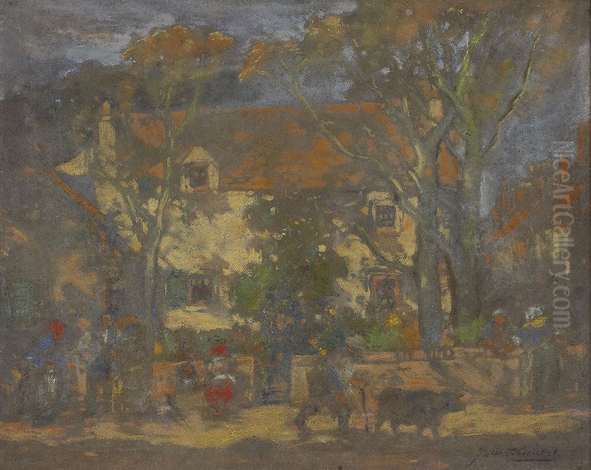 Market Day Oil Painting by James Watterston Herald