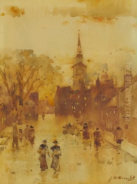 Old Parish Church, East High Street Oil Painting by James Watterston Herald