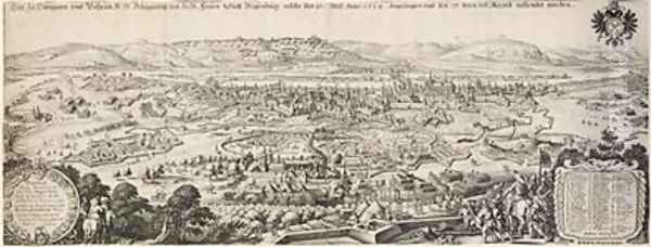 The Siege of Regensburg 1634 Oil Painting by Matthaus the Elder Merian