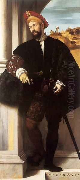 Portrait of a Gentleman Oil Painting by Alessandro Bonvicino (Moretto da Brescia)