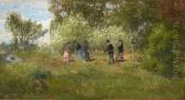 Croquet Oil Painting by Olof Hermelin