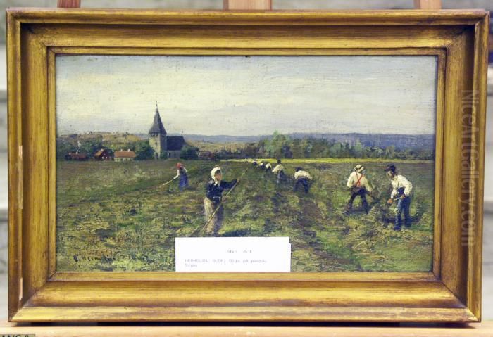 Skordetid. Oil Painting by Olof Hermelin