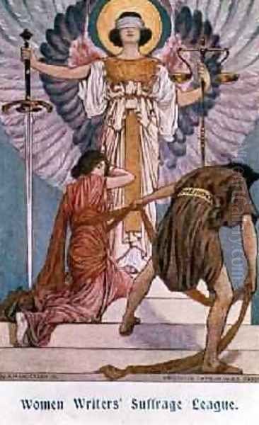 Women Writers Suffrage League Oil Painting by William Henry Margetson