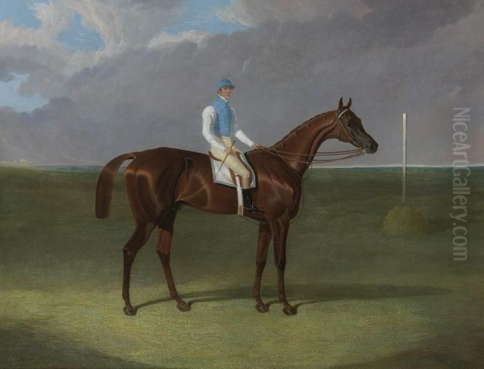Mr. Ridsdale And Mr. Gully's St. Giles With William Scott Up Oil Painting by John Frederick Herring Snr