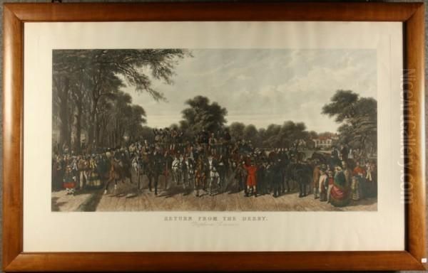 'return 
From The Derby' Oil Painting by John Frederick Herring Snr