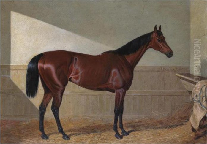 Beeswing
, A Dark Bay Racehorse, In A Stable Oil Painting by John Frederick Herring Snr