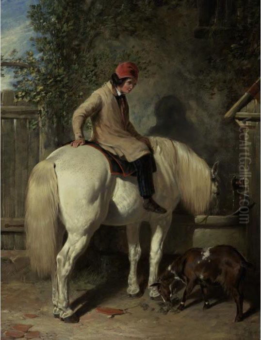 A Corner Of The Farmyard Oil Painting by John Frederick Herring Snr