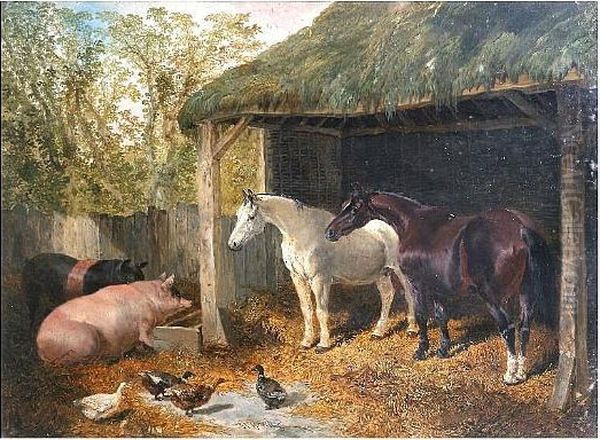 Farmyard Companions Oil Painting by John Frederick Herring Snr