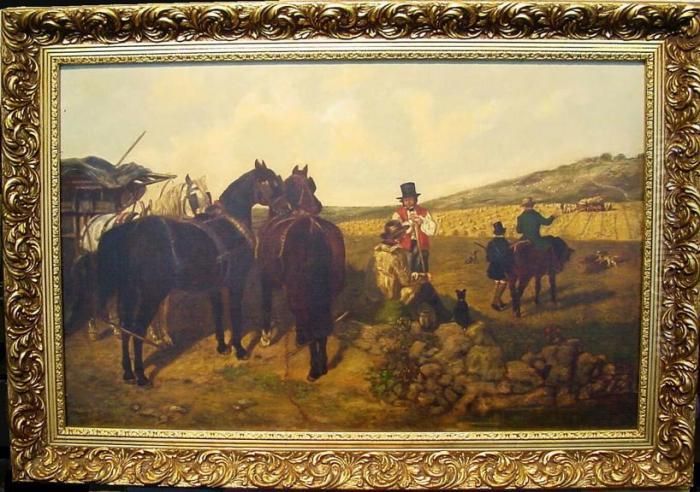 Harvest Time Oil Painting by John Frederick Herring Snr