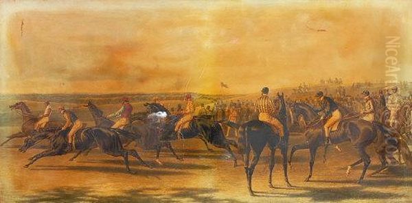 Steeple Chase Oil Painting by John Frederick Herring Snr