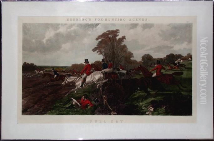 The Meet And Full Cry Oil Painting by John Frederick Herring Snr