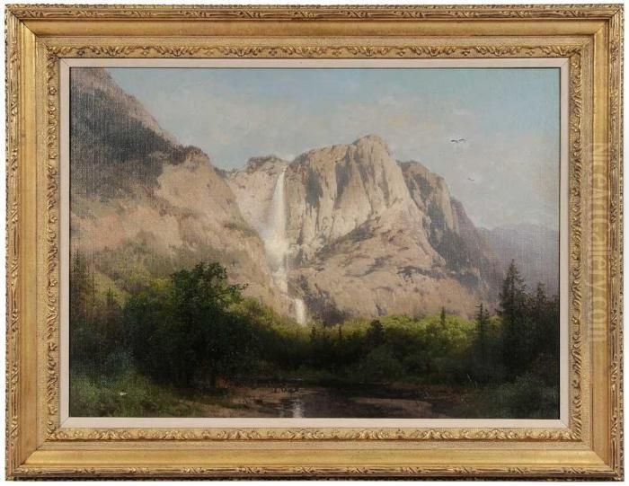 Yosemite Falls, Lower Yosemite Valley Oil Painting by Herman Herzog