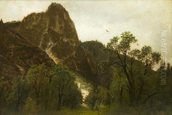 Sentinel Rock Oil Painting by Herman Herzog