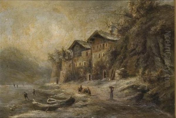 Scene D'hiver Dans Les Alpes Oil Painting by Herman Herzog
