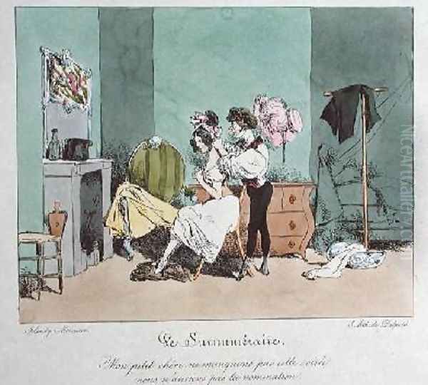 Devotion Over and Above Duty illustration from Vues de Paris Oil Painting by Henri Bonaventure Monnier