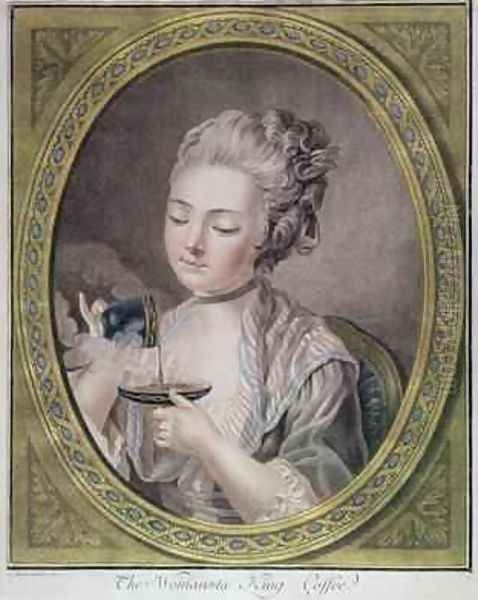 The Woman Taking Coffee Oil Painting by Marin, Leonard