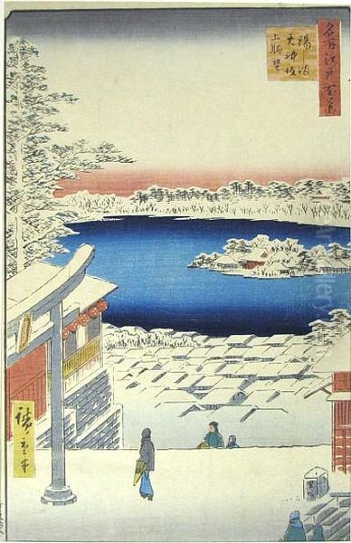 Each From The Series 
Meisho Edo Hyakkei Oil Painting by Utagawa or Ando Hiroshige