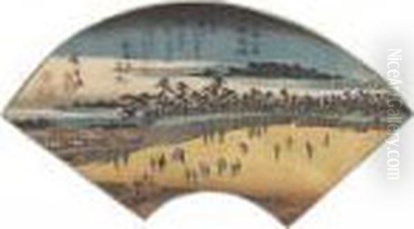 Ueno No Bansho (evening Bell At 
Ueno), From The Series Toto Hakkei(eight Views Of The Eastern Capital) Oil Painting by Utagawa or Ando Hiroshige