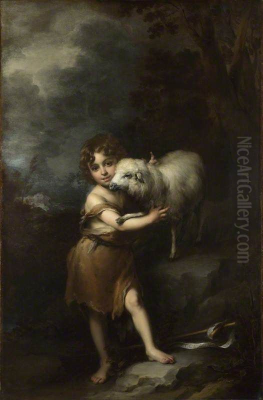 The Infant Saint John with the Lamb Oil Painting by Bartolome Esteban Murillo
